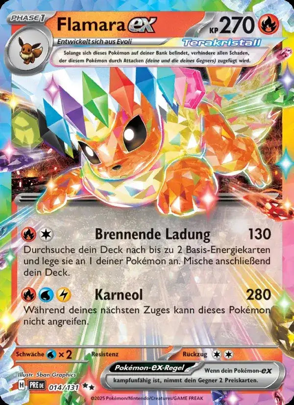 Flamara ex 014/131 – Pokémon Prismatische Entwicklungen Karte