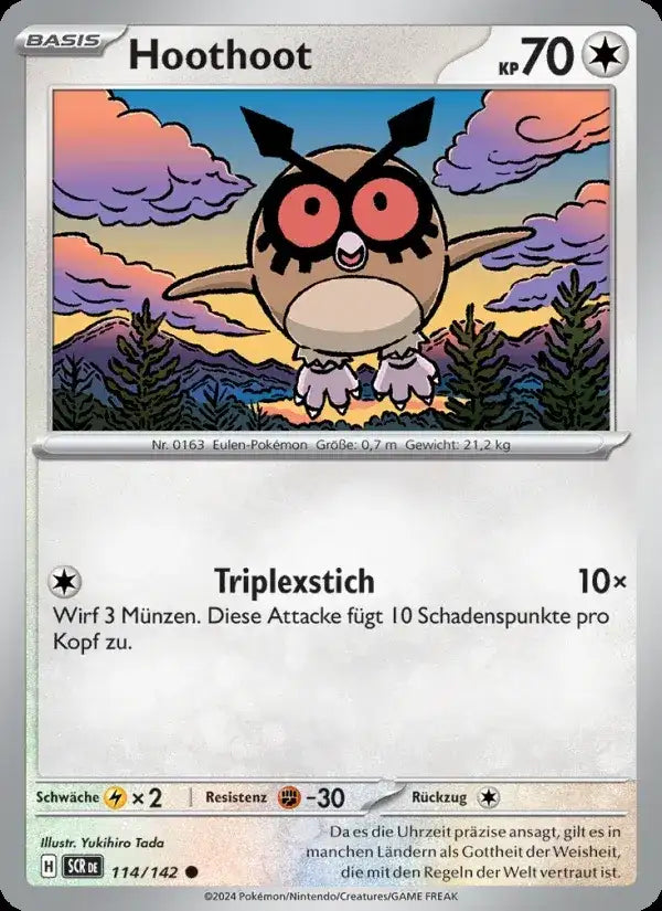 Hoothoot 114/142 – Pokémon Stellarkrone Karte