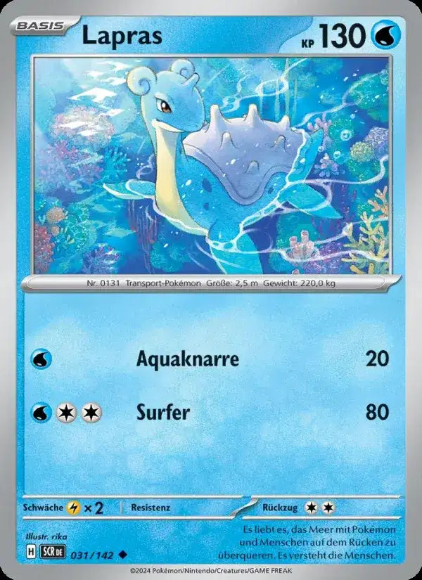 Lapras 031/142 – Pokémon Stellarkrone Karte