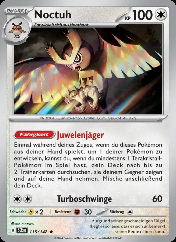 Noctuh 115/142 – Pokémon Stellarkrone Karte