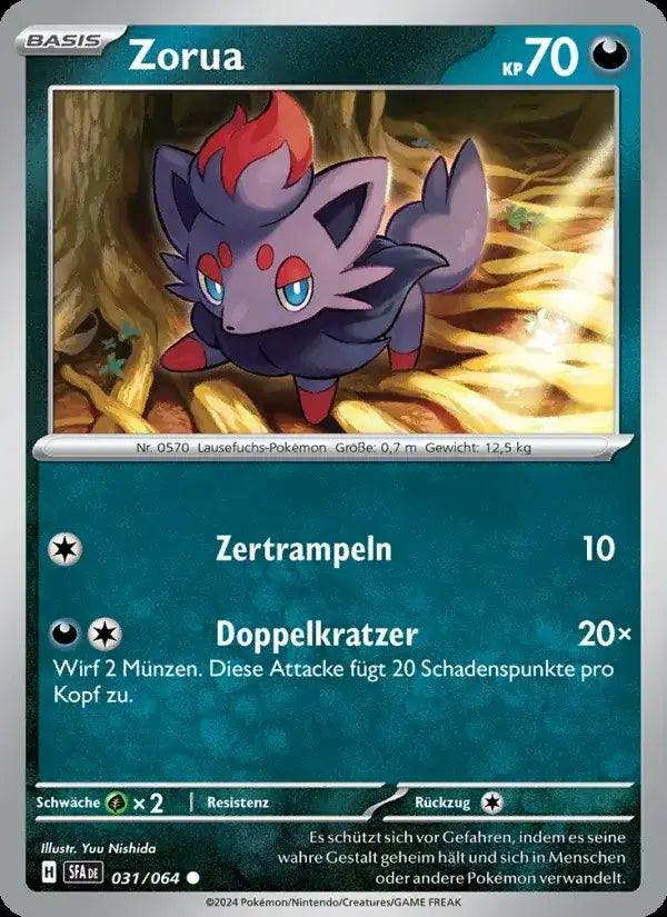 Zorua 031/064 – Pokémon Nebel der Sagen Karte
