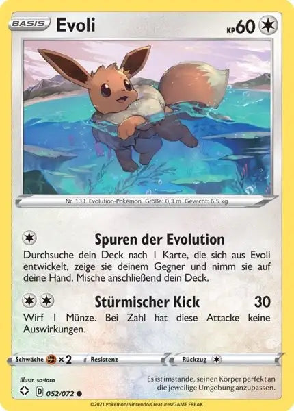 evoli 052/072 – Pokémon Glänzendes Schicksal Karte