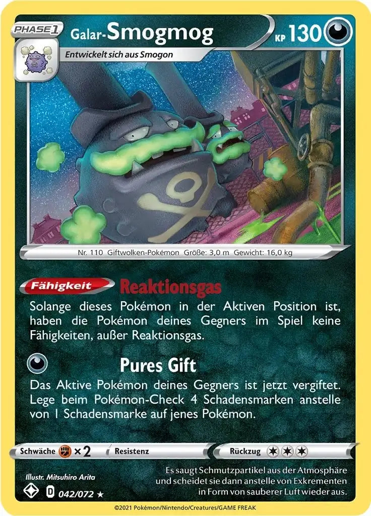 galar smogmog 042/072 – Pokémon Glänzendes Schicksal Karte