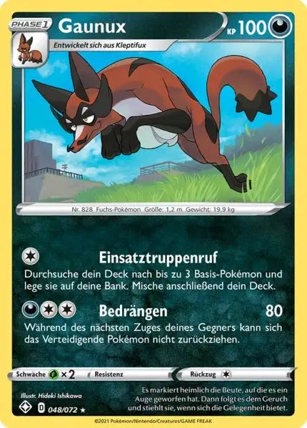 gaunux 048/072 – Pokémon Glänzendes Schicksal Karte