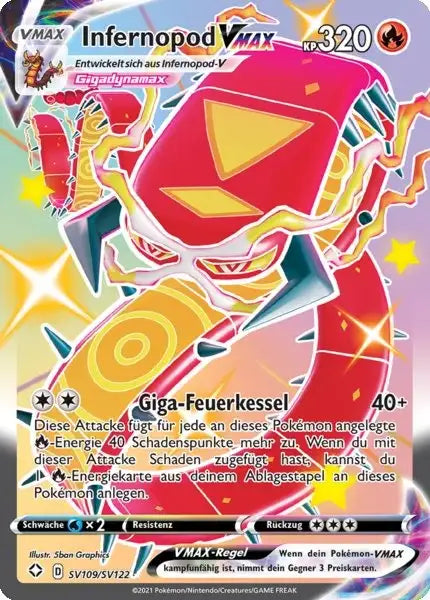 Infernopod VMAX SV109/SV122 – Pokémon Glänzendes Schicksal Karte