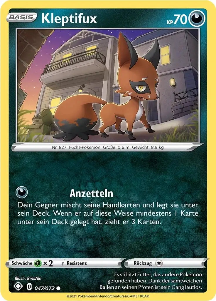 kleptifux 047/072 – Pokémon Glänzendes Schicksal Karte