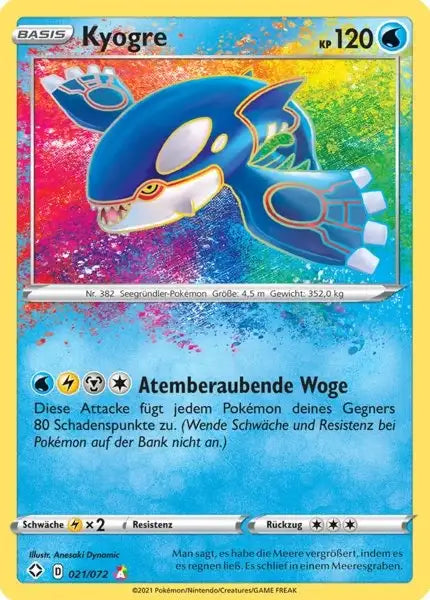 kyogre 021/072 – Pokémon Glänzendes Schicksal Karte