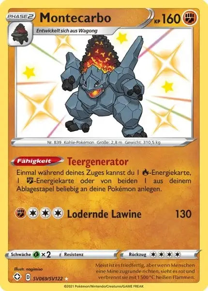 Montecarbo SV069/SV122 – Pokémon Glänzendes Schicksal Karte