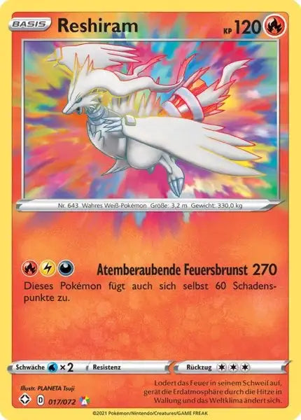 reshiram 017/072 – Pokémon Glänzendes Schicksal Karte