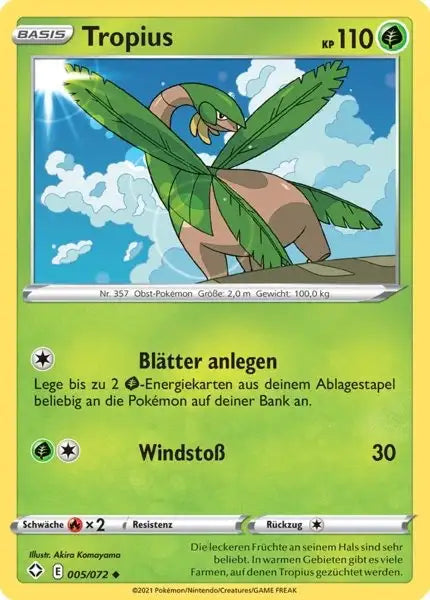 tropius 005/072 – Pokémon Glänzendes Schicksal Karte