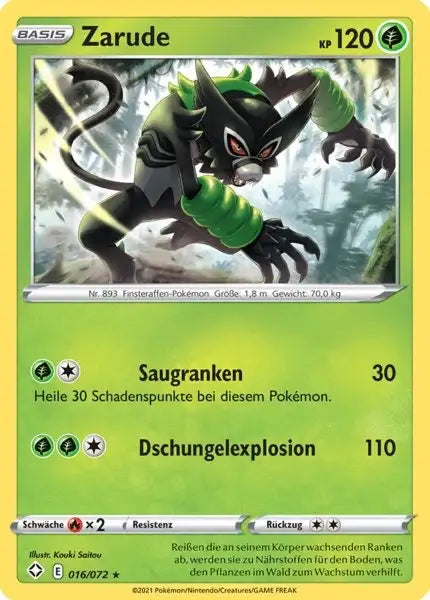 zarude 016/072 – Pokémon Glänzendes Schicksal Karte