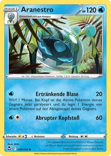 Aranestro 048/195 – Pokémon Silberne Sturmwinde Karte