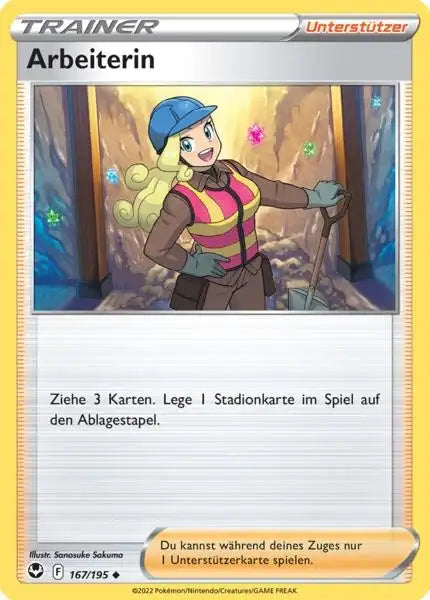 Arbeiterin 167/195 – Pokémon Silberne Sturmwinde Karte