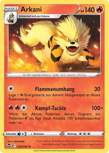 Arkani 020/195 – Pokémon Silberne Sturmwinde Karte