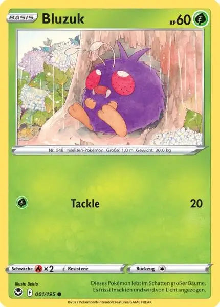 Bluzuk 001/195 – Pokémon Silberne Sturmwinde Karte