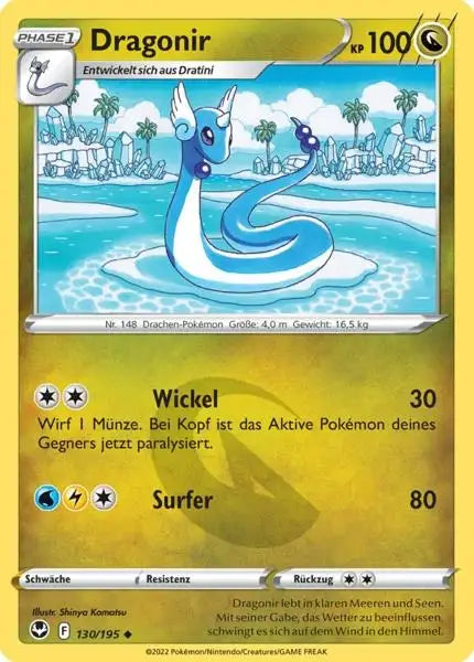 Dragonir 130/195 – Pokémon Silberne Sturmwinde Karte