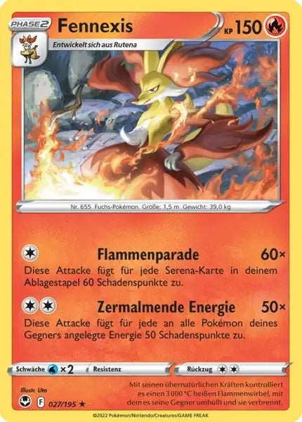 Fennexis 027/195 – Pokémon Silberne Sturmwinde Karte