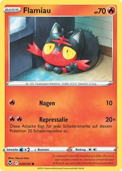 Flamiau 030/195 – Pokémon Silberne Sturmwinde Karte