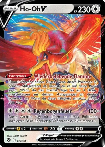 Ho Oh V 140/195 – Pokémon Silberne Sturmwinde Karte