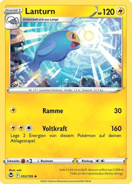 Lanturn 052/195 – Pokémon Silberne Sturmwinde Karte