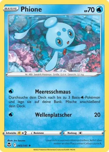 Phione 045/195 – Pokémon Silberne Sturmwinde Karte
