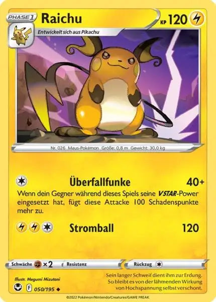 Raichu 050/195 – Pokémon Silberne Sturmwinde Karte