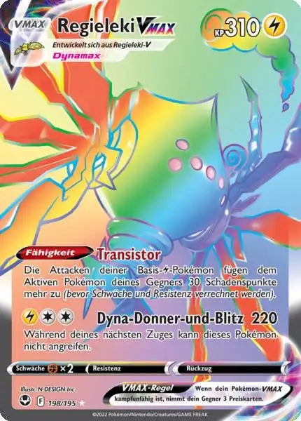 Regieleki VMAX 198/195 – Pokémon Silberne Sturmwinde Karte