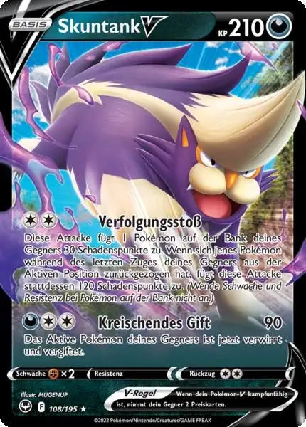 Skuntank V 108/195 – Pokémon Silberne Sturmwinde Karte