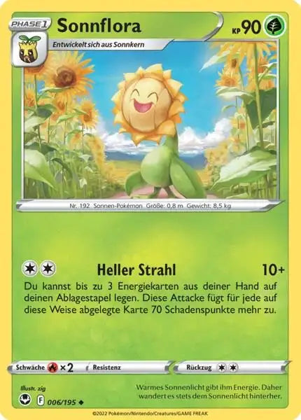 Sonnflora 006/195 – Pokémon Silberne Sturmwinde Karte
