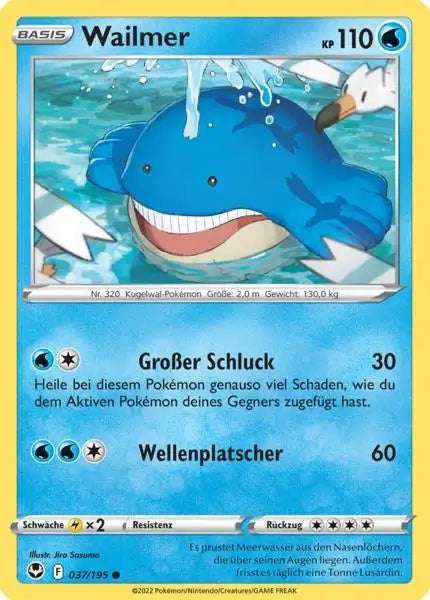 Wailmer 037/195 – Pokémon Silberne Sturmwinde Karte