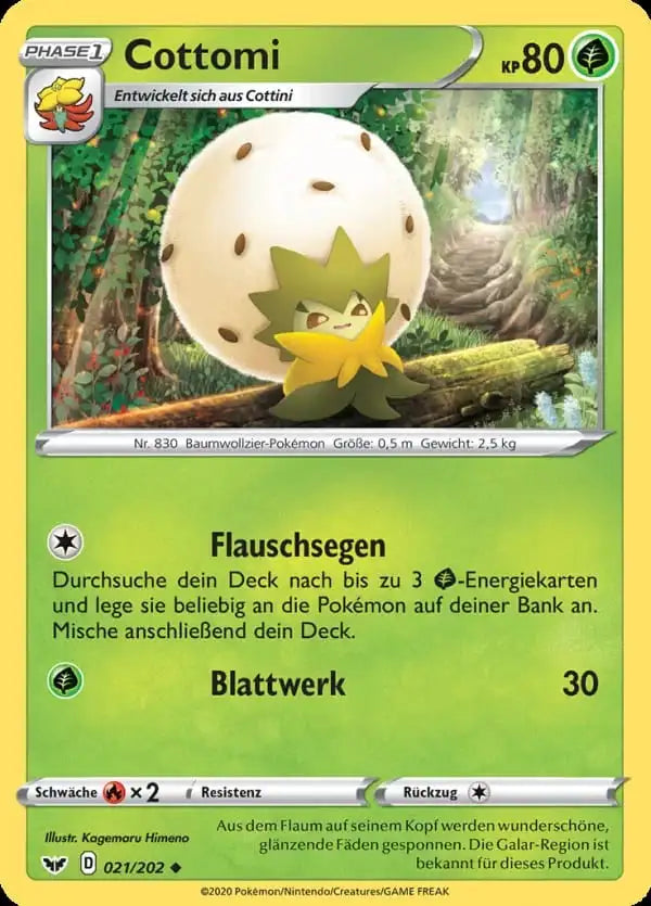 cottomi 021/202 – Pokémon Schwert & Schild Karte