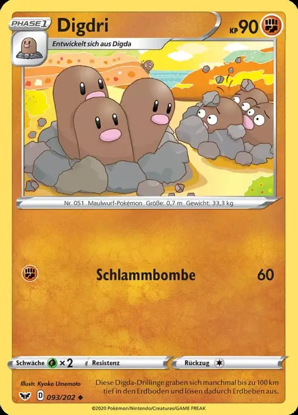 digdri 093/202 – Pokémon Schwert & Schild Karte