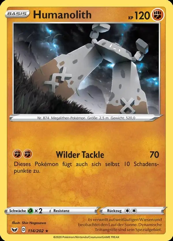 humanolith 114/202 – Pokémon Schwert & Schild Karte