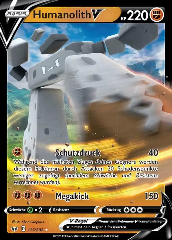 humanolith v 115/202 – Pokémon Schwert & Schild Karte