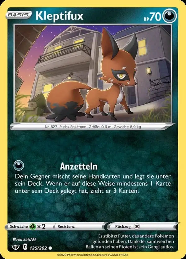 kleptifux 125/202 – Pokémon Schwert & Schild Karte