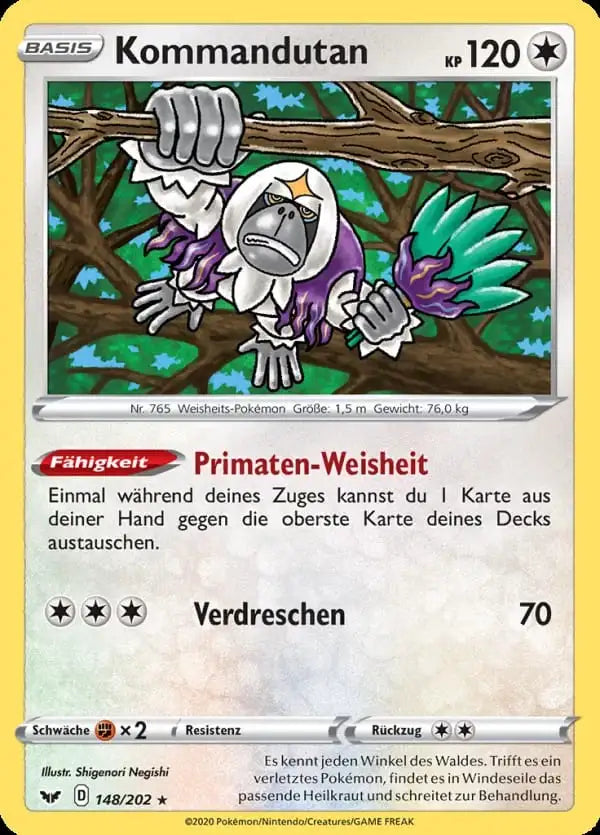 kommandutan 148/202 – Pokémon Schwert & Schild Karte