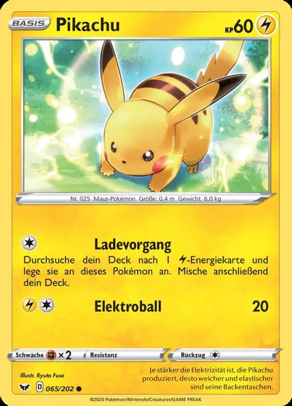 pikachu 065/202 – Pokémon Schwert & Schild Karte