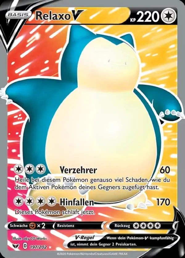 relaxo v 197/202 – Pokémon Schwert & Schild Karte