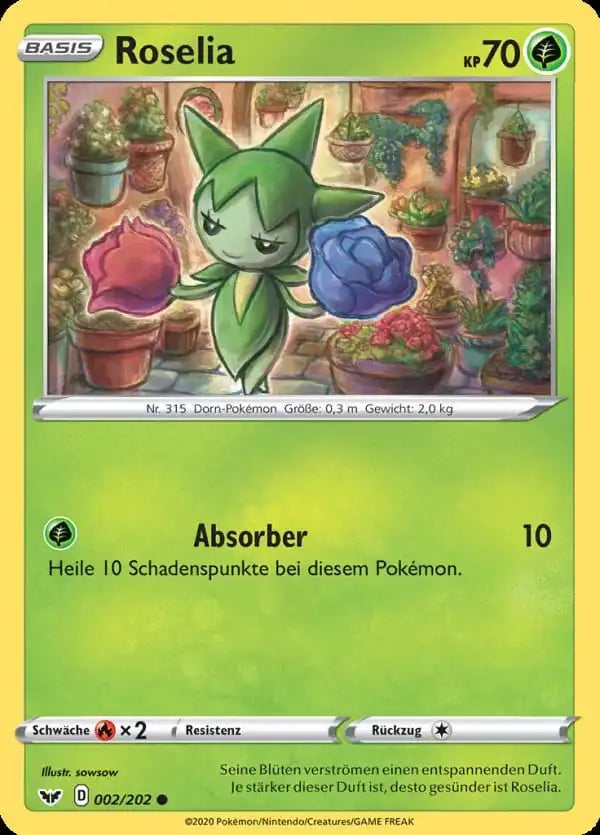 roselia 002/202 – Pokémon Schwert & Schild Karte