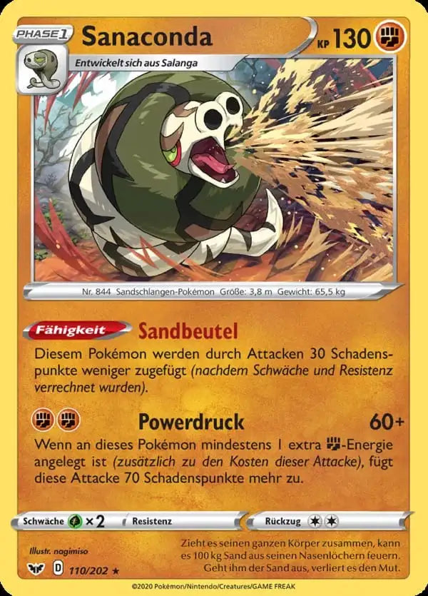 sanaconda 110/202 – Pokémon Schwert & Schild Karte