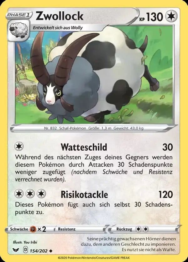 zwollock 154/202 – Pokémon Schwert & Schild Karte