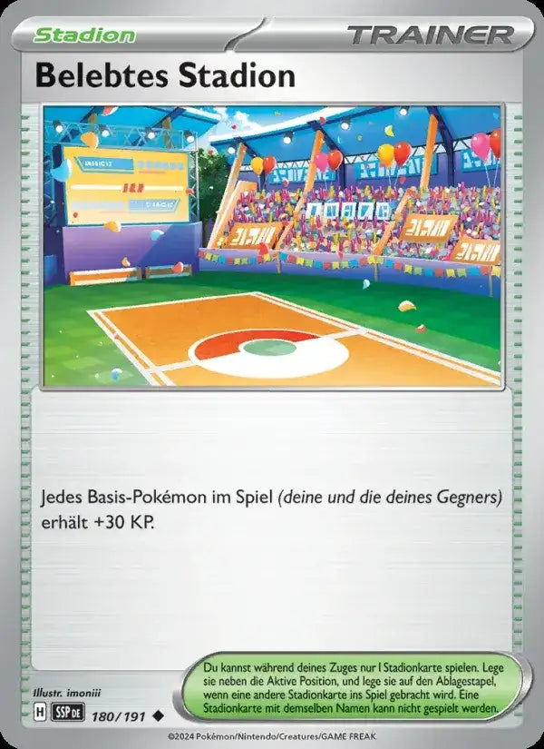 Belebtes stadion 180/191 – Pokémon Stürmische Funken Karte