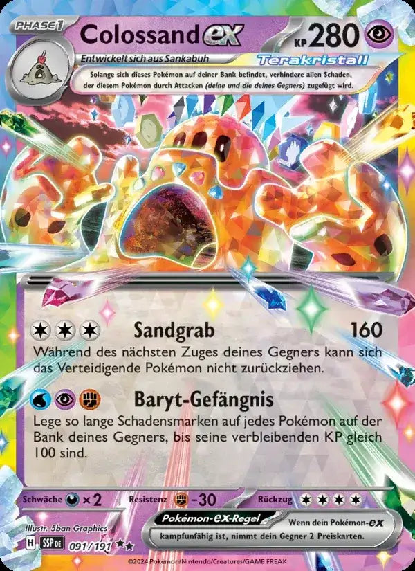 Colossand ex 091/191 – Pokémon Stürmische Funken Karte
