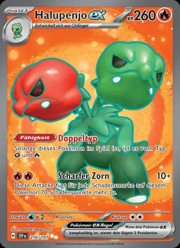 Halupenjo ex 216/191 – Pokémon Stürmische Funken Karte