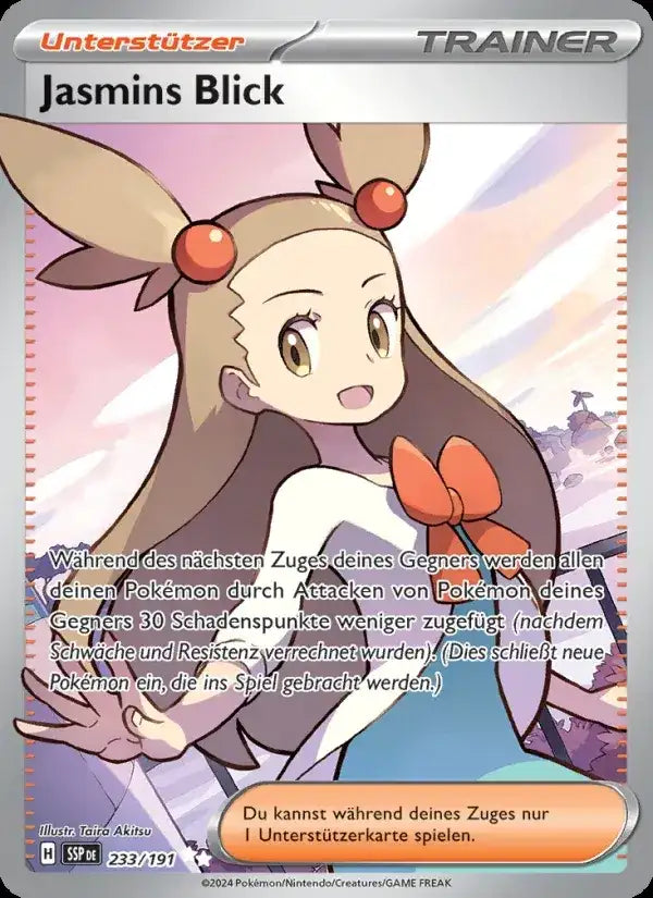 Jasmins blick 233/191 – Pokémon Stürmische Funken Karte
