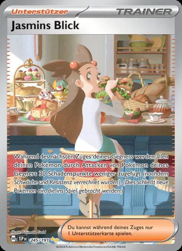 Jasmins blick 245/191 – Pokémon Stürmische Funken Karte