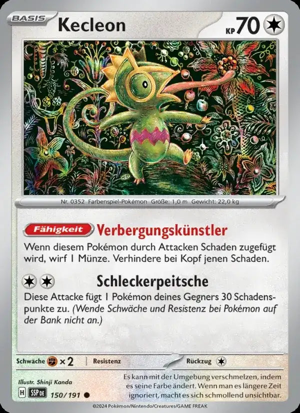 Kecleon 150/191 – Pokémon Stürmische Funken Karte