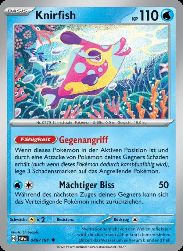 Knirfish 049/191 – Pokémon Stürmische Funken Karte