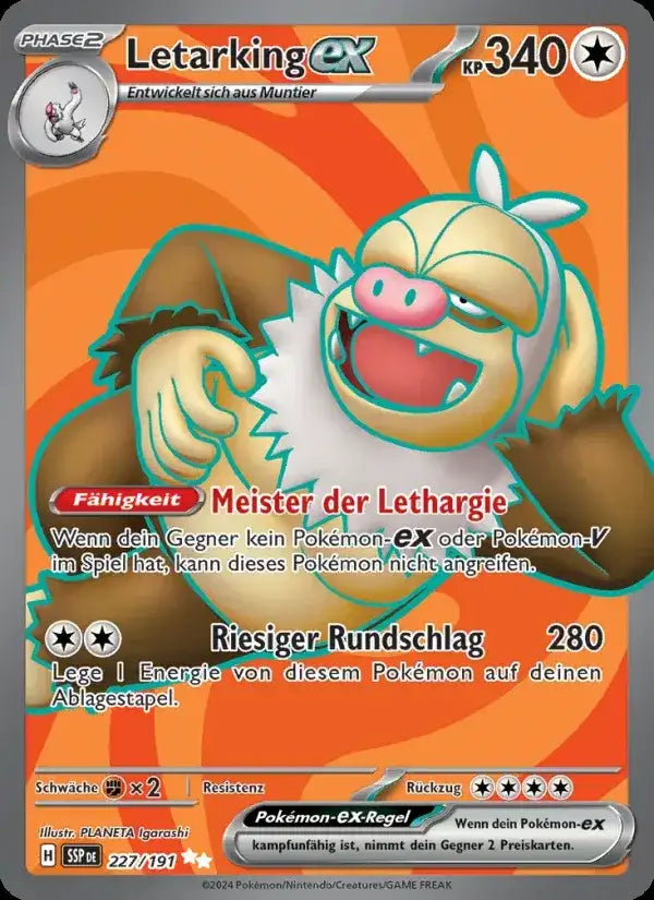 Letarking ex 227/191 – Pokémon Stürmische Funken Karte