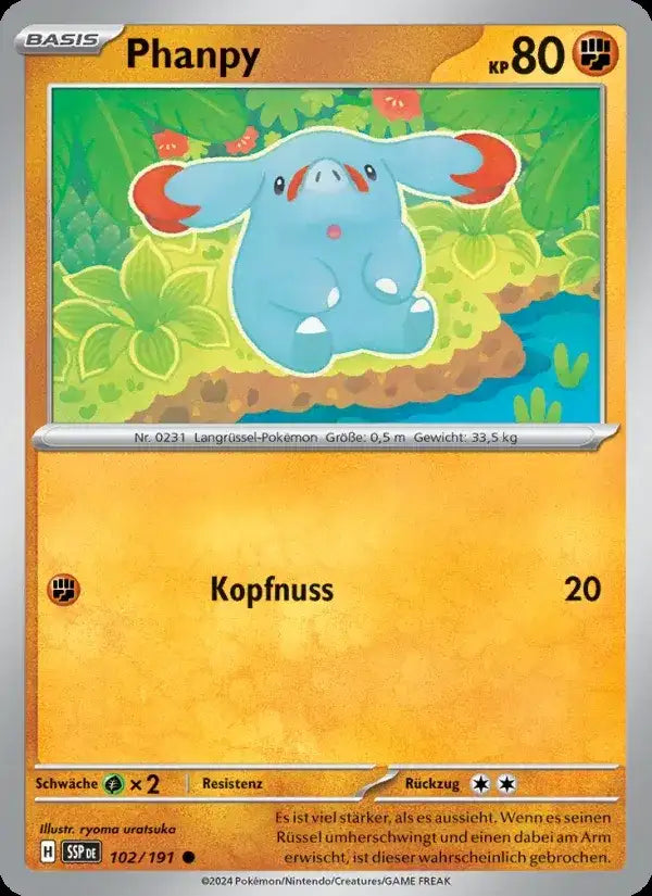 Phanpy 102/191 – Pokémon Stürmische Funken Karte
